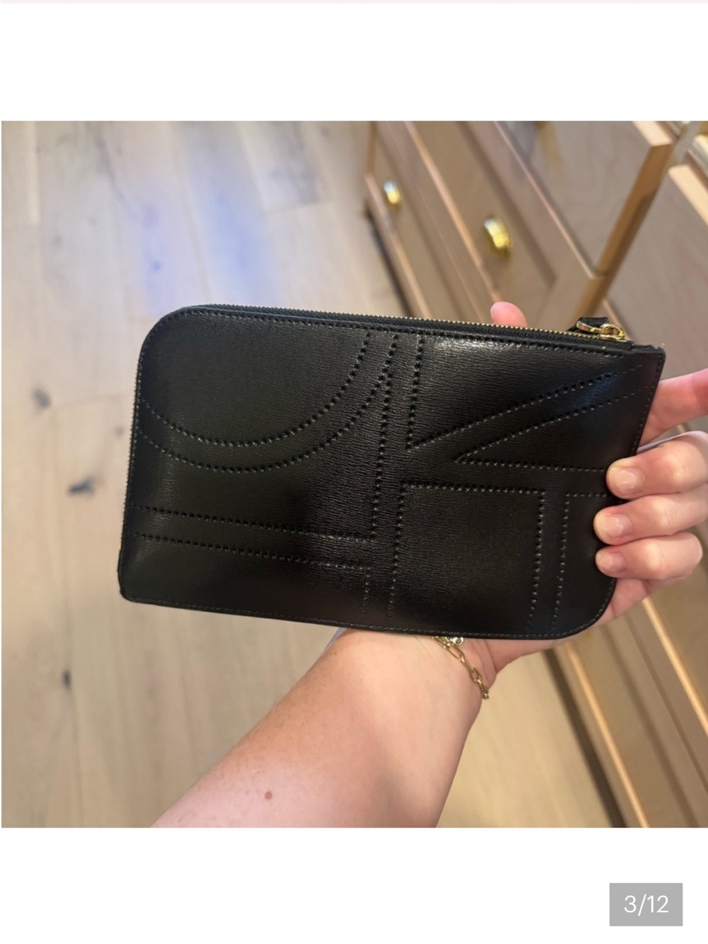 Toteme Black Leather Zip Pouch Gold Hardware - Picture 3 of 12
